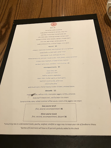 Menu Indian Accent - 2