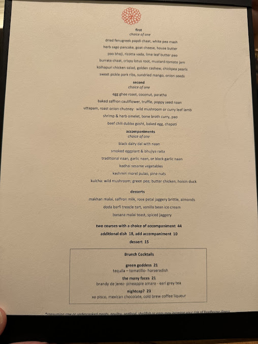 Menu Indian Accent - 3