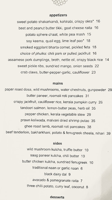 Menu Indian Accent - 5
