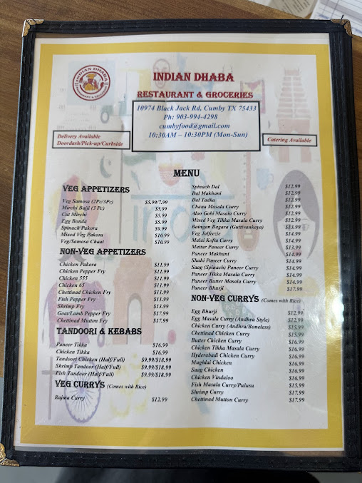 Menu Indian Dhaba Restaurant Groceries - 5