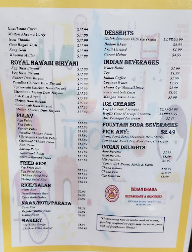Menu Indian Dhaba Restaurant Groceries - 8