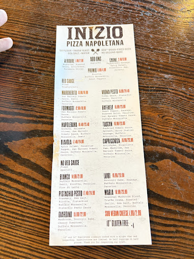Menu Inizio Pizza Napoletana Dilworth - 0