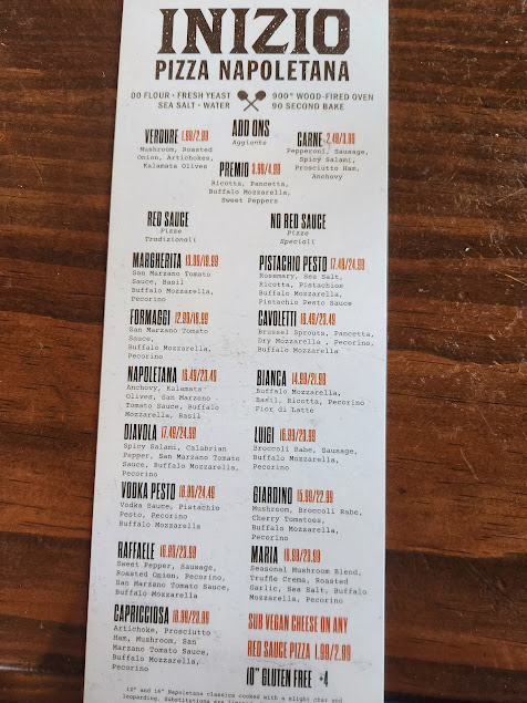 Menu Inizio Pizza Napoletana Dilworth - 2