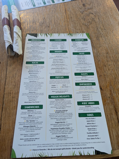 Menu Irazu Costa Rican Restaurant & Catering - 7