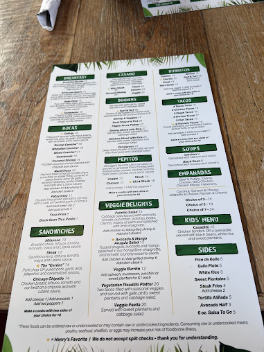 Menu Irazu Costa Rican Restaurant & Catering - 8