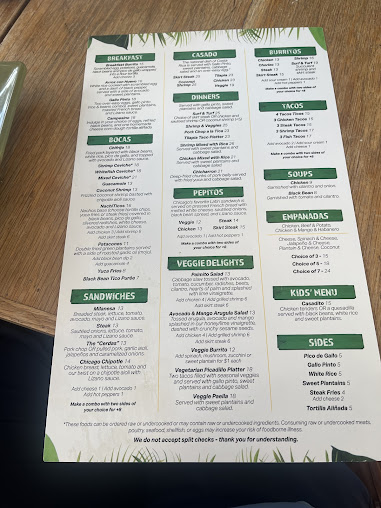 Menu Irazu Costa Rican Restaurant & Catering - 9