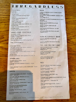Menu Irregardless - 8