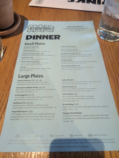 Menu Irregardless - 9