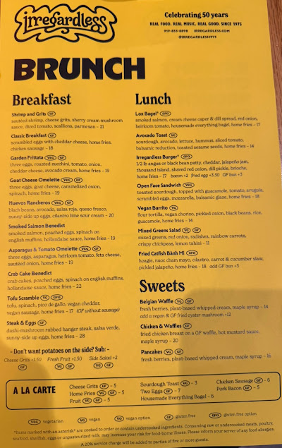 Menu Irregardless - 19
