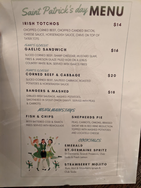 Menu Isaac Newtons Bar Restaurant - 0