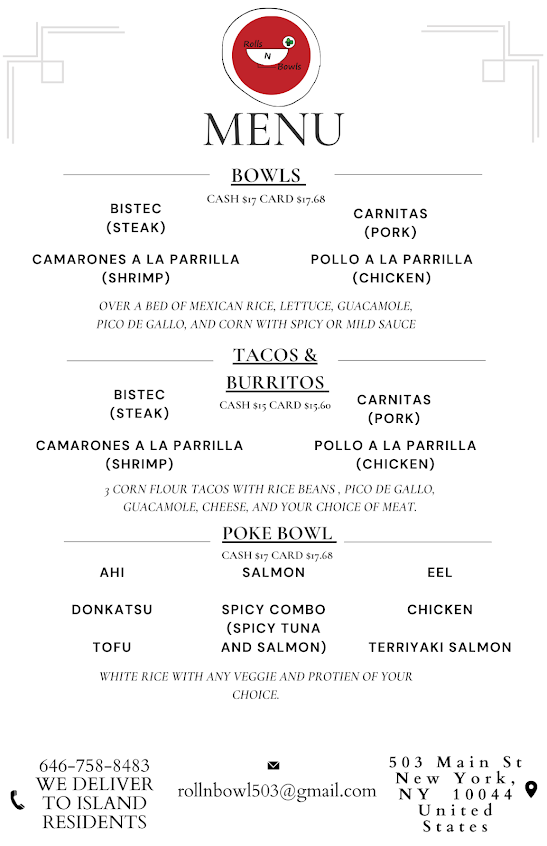 Menu Island Rolls N Bowls - 1