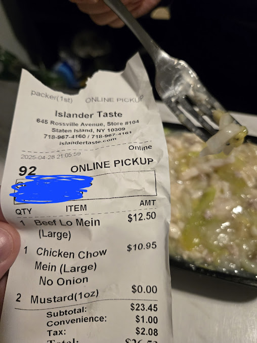 Menu Islander Taste Chinese Restaurant - 0