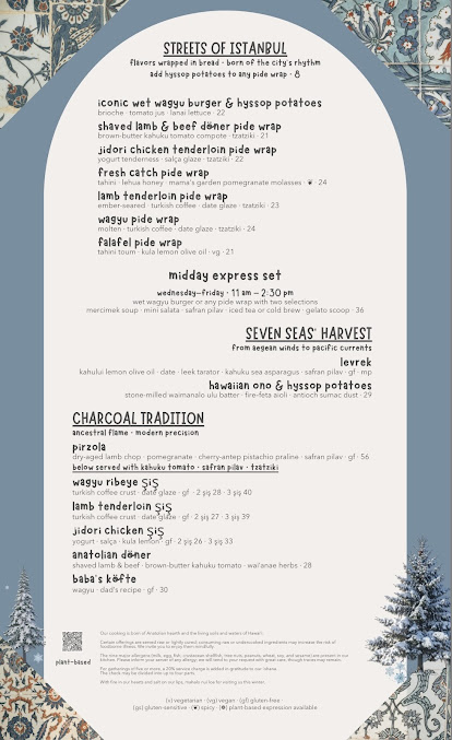 Menu Istanbul Hawai'i - 3