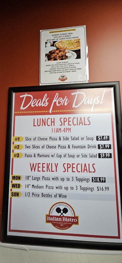 Menu Italian Bistro Monkey Junction - 1