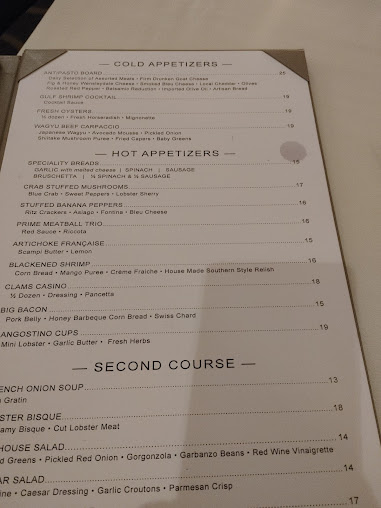 Menu Italian Prime At Salvatore's - 1