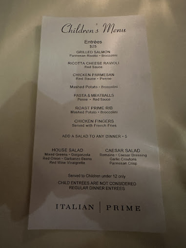 Menu Italian Prime At Salvatore's - 2