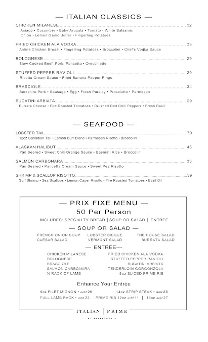 Menu Italian Prime At Salvatore's - 9