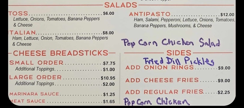 Menu Italian Village Of Tazewell - 1