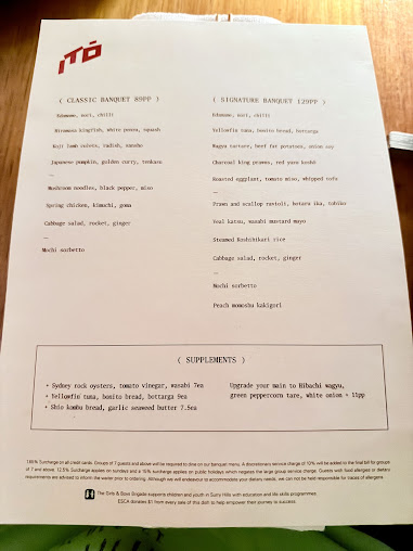 Menu Itō Restaurant - 0