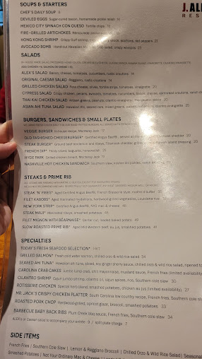 Menu J Alexanders Restaurant Palm Beach Gardens - 1