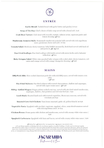Menu Jacaranda Restaurant & Bar - 1