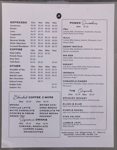 Menu Jack Henry Coffee House - 0