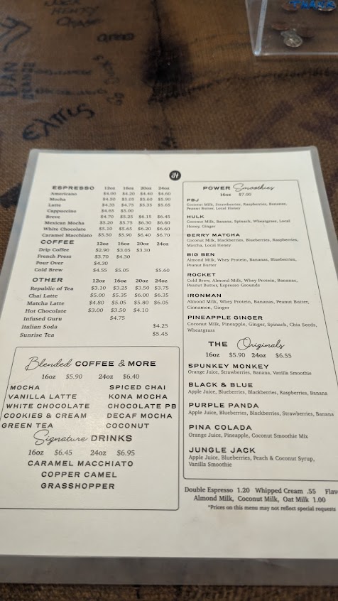 Menu Jack Henry Coffee House - 2