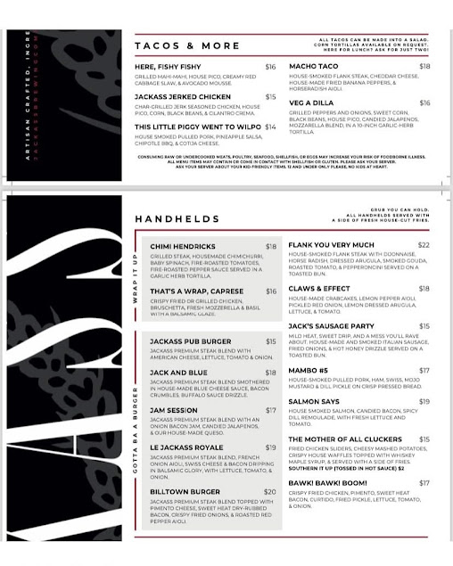 Menu Jackass Brewing Company Williamsport - 1
