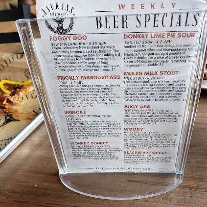 Menu Jackass Brewing Company Williamsport - 6