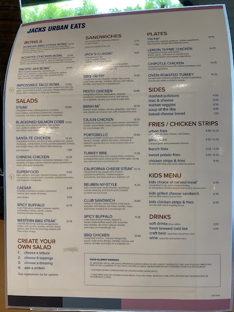 Menu Jacks Urban Eats Sacramento - 1