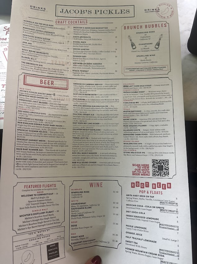 Menu Jacobs Pickles South Norwalk - 2