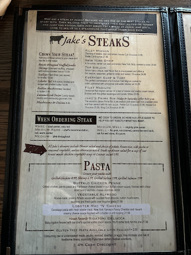 Menu Jake Hafner's Restaurant & Tavern - 7