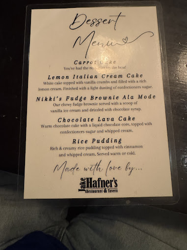 Menu Jake Hafner's Restaurant & Tavern - 8