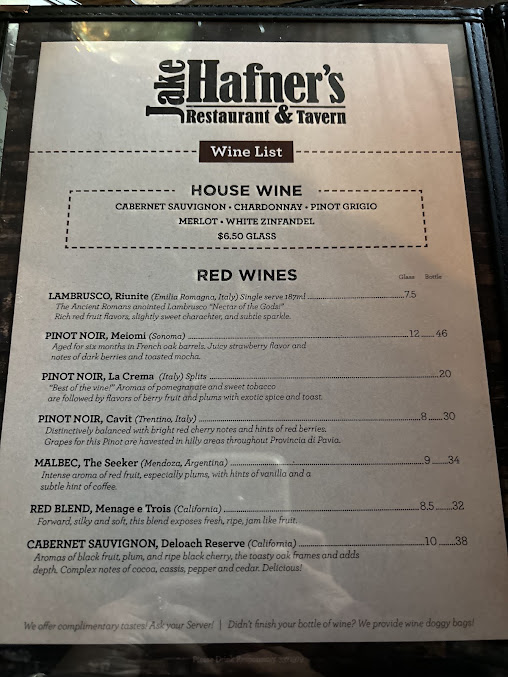 Menu Jake Hafner's Restaurant & Tavern - 9