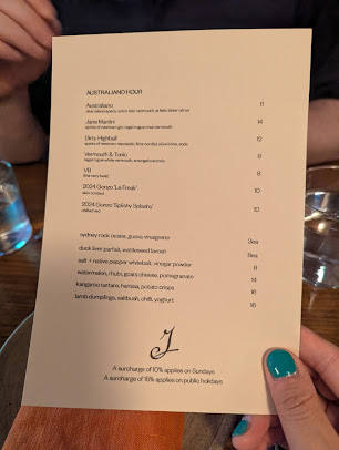 Menu Jane Surry Hills - 1