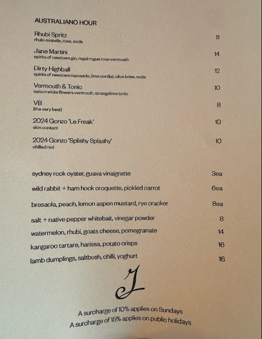 Menu Jane Surry Hills - 2