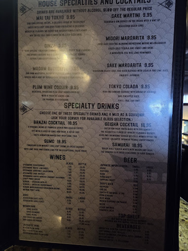 Menu Japanese Kitchen Steakhouse Teppanyaki Sushi - 2