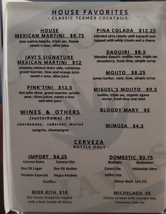 Menu Javis Best Of Tex Mex - 1