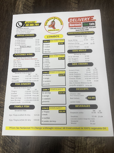 Menu Jaws Hot Chicken Seafood Palm Beach - 2
