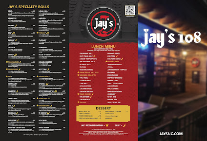 Menu Jay's 108 Goldsboro - 1
