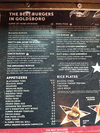 Menu Jay's 108 Goldsboro - 7