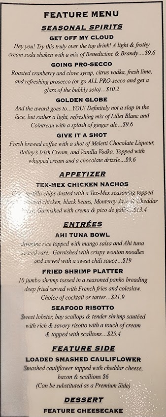 Menu Jb Dawsons Restaurant Bar - 1