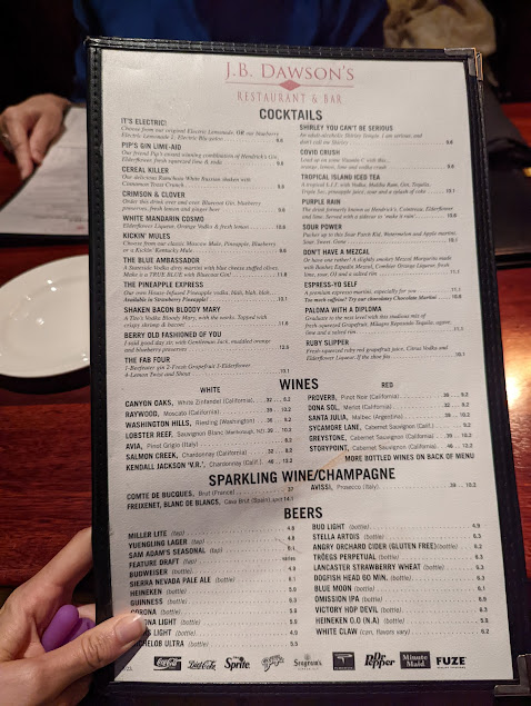 Menu Jb Dawsons Restaurant Bar - 2