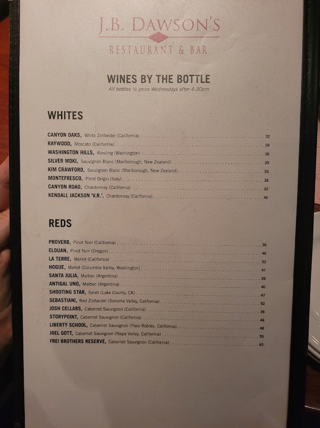Menu Jb Dawsons Restaurant Bar - 3