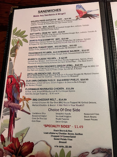 Menu Jbyrds Muddy Waters Restaurant Raw Bar - 3