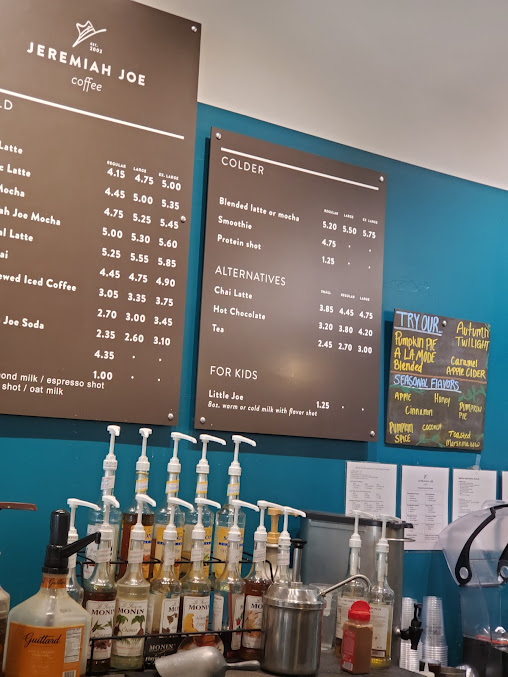 Menu Jeremiah Joe Coffee Downtown Ottawa - 1