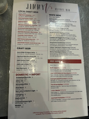 Menu Jimmy V's Osteria & Bar - 4