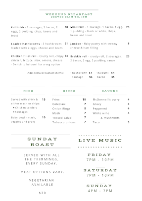 Menu Jimmys Bar & Restaurant - 1
