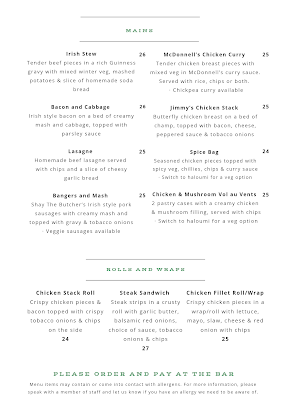 Menu Jimmys Bar & Restaurant - 4