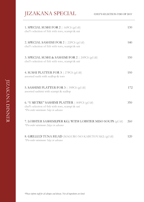 Menu Jizakana - 2